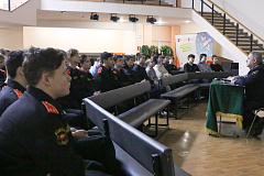 Сотрудник столичного главка Росгвардии рассказал курсантам подшефного колледжа о требованиях к кандидатам на службу 